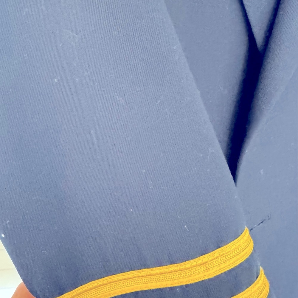 Christian Dior 1980 Navy Double-Breasted Coat with Gold Accents - Picture 4 of 4